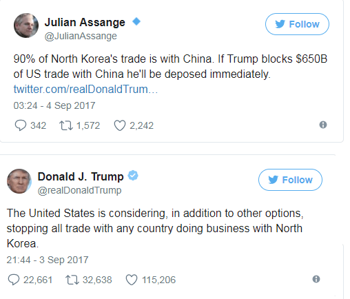 US-North Korea Tweets