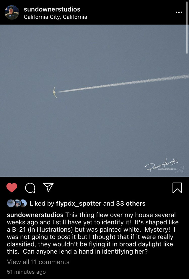 Hollywood Actor Shoots Us Top Secret Rq 180 Spy Drone Posts An Image On Instagram With A Question