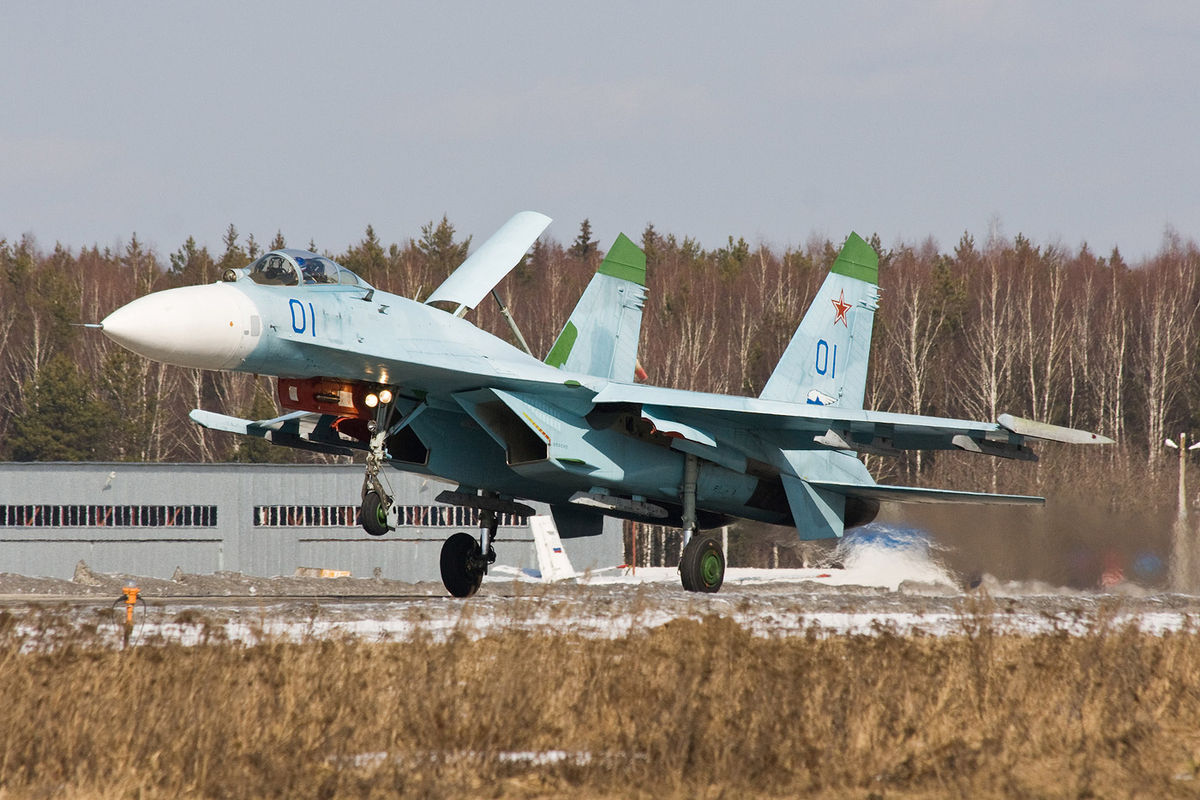 Exrussian Soviet Cold War Ukrainian Sukhoi Su27 Flanker Displays