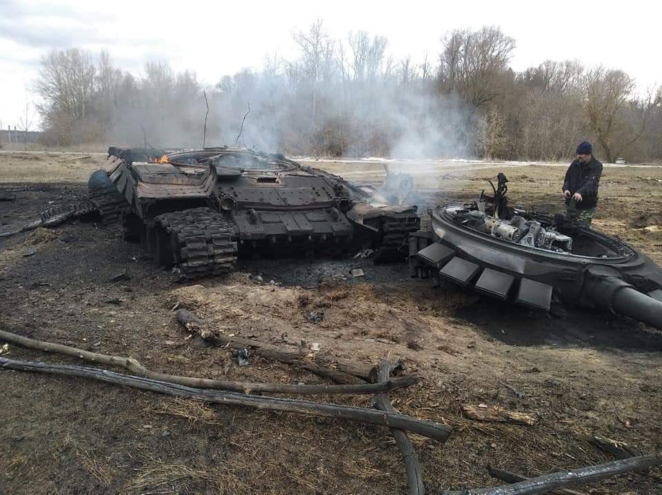 Russian tank ambushed