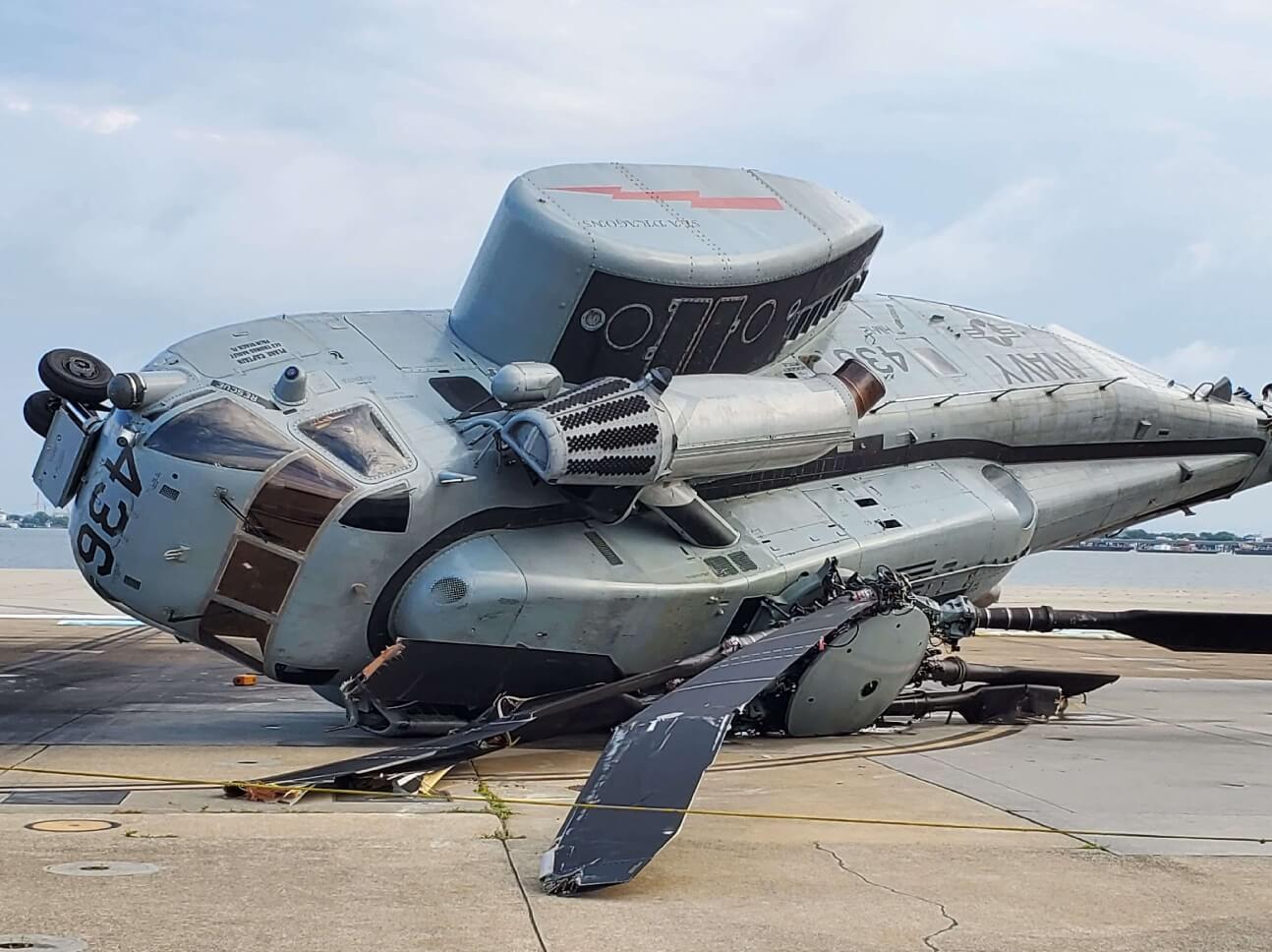 Damaged Helicopters at US Naval Station