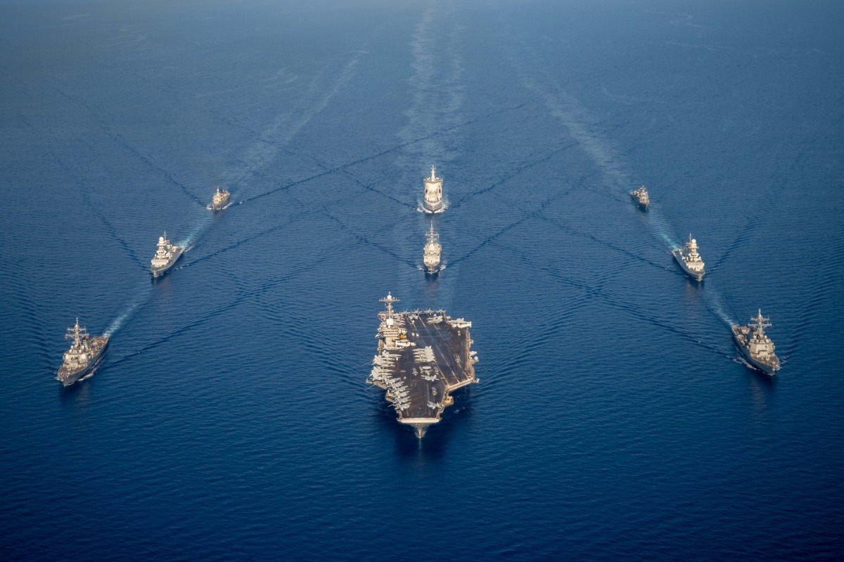 today techs NATO ships train with the @USSHARRYSTRUMAN Carrier Strike Group in the Mediterranean, demonstrating the interactivity and strength of the Alliance's maritime force - Twitter