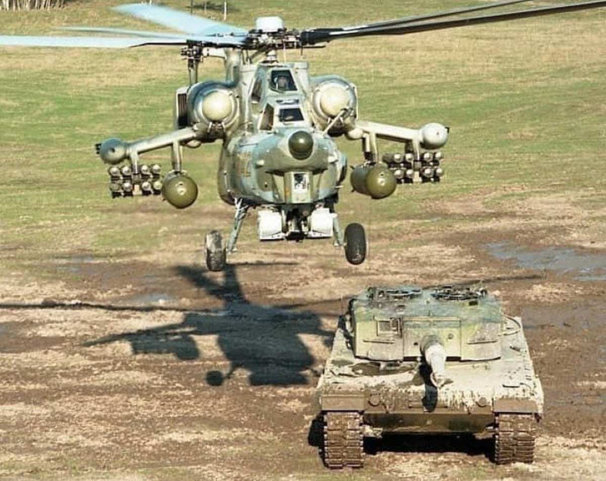 helicopter and tank