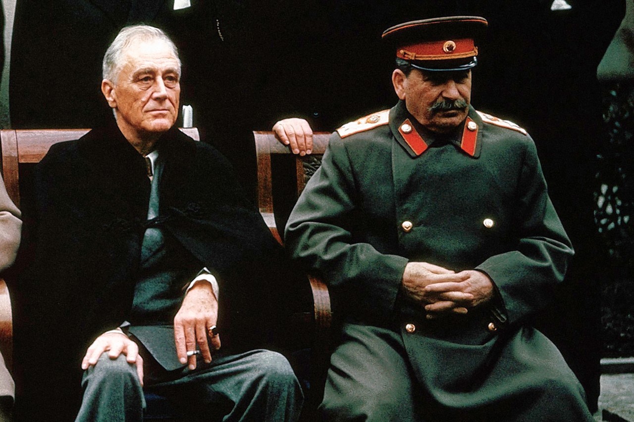 Franklin D Roosevelt with Joseph Stalin